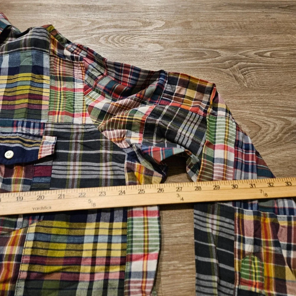 Polo Ralph Lauren XXL Patchwork Indian Madras Shirt Classic Fit Indigo NWOT